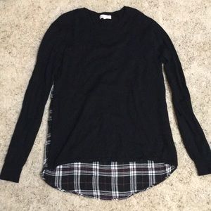 🌻 3/$12 Honey Punch Large Top Black Plaid Sz L